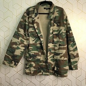 Elwood Mens Camouflage Button Front‎ Jacket 2XL Green/Beige Cotton Blend